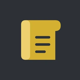 The Biblion app icon: a gold scroll on a dark ground
